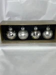 Michaels Glass Ornaments 4 Pack Round Silver And Glitter 1.57 In Box. Fixed Price $9.99.