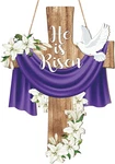 He Risen Easter Decoration Door Wall Signs, Wooden Wreaths Front. Fixed Price $14.99.