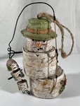 Wood Block Fishing Snowman With Christmas Ornament 4 Unique. Fixed Price $5.90.