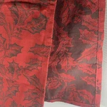 Vtg Red Black Christmas Table Runner Cotton Jacquard Hollywood Regency 56. Fixed Price $26.99.