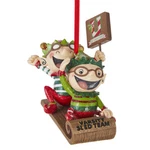 3.25" Varsity Sled Team Ornament Oh What Fun Christmas Raz Imports 4107010 New. Fixed Price $19.95.