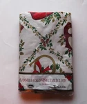 Vintage Town & Country Tablecloth Christmas Vinyl Flannel-back 52X90" Oblong. Fixed Price $9.95.