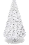 Goplus 6FT White Artificial Christmas Tree Solid Metal Legs Indoor Outdoor Decor. Fixed Price $40.00.