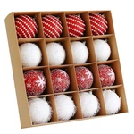 Christmas Tree Ball Ornament Set 16PCS 80MM/3.15INCH Red White Glittering Sha.... Fixed Price $25.29.