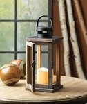 Brown Iron Glass Lodge Home Decor Wooden Lantern With Led Candleholder. Fixed Price $47.40.