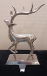 Silver Color Fireplace Mantle Stocking Holder Hook Reindeer Holiday. Fixed Price $11.99.