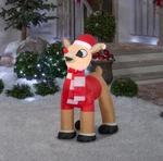 New 3.5 Ft. Rudolph The Red Nosed Reindeer Christmas Airblown Gemmy 60TH Anniv.. Fixed Price $39.95.