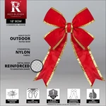 Red Heavy-duty Outdoor Christmas Bows Nylon Commercial Holiday Gold Trim. Fixed Price $69.99.