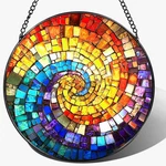 Laoweiki 8'' Rainbow Spiral Suncatcher Ornament, Stained Glass. Fixed Price $40.22.