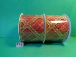 Christmas Ribbon W/wire Edge, 2.5"X 48 Ft. Gold Cross 24 =. Fixed Price $14.99.