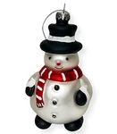 Silver Snowman Glass Ornament Handmade Christmas Tree Decoration 3.15". Fixed Price $13.95.
