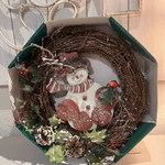 Snowman Trim Home 12 Grapevine Christmas Wreath Door Hanger Holiday. Fixed Price $24.99.
