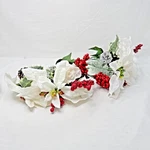 Lot 2 White Poinsettias Roses Mixed Stem Artificial Flowers Picks Ashland 15. Fixed Price $9.99.