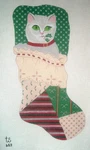Kw 653 Country Calico Cat Christmas Stocking Hand Painted Needlepoint Canvas. Fixed Price $26.99.