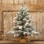 18" Snow Flocked Artificial Pre-lit Tabletop Christmas Tree. Fixed Price $24.95.