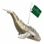 Kurt Adler Noble Gems Sparkling Glass White Whale Christmas Ornament. Fixed Price $20.69.