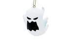 Ghost Christmas Tree Hanging Ornament White With Traditional Holiday Colors. Fixed Price $13.99.