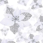 36 Pcs White Christmas Poinsettia Glitter Faux Flowers Artificial Ornaments. Fixed Price $28.06.