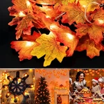 40 Led Maple Leaves Fall Lights Wreath Lighted Garland Thanksgiving Decoration. Fixed Price $8.99.