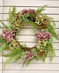 18"- 23" Wreath Silk Purple-green Hydrangea And Artificial Shrubs Greenery. Fixed Price $29.99.