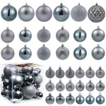 Langxun 36PCS Grey Christmas Tree Decorations Balls Shatterproof Ornaments. Fixed Price $16.00.