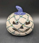 Polish Pottery Jack Lantern Pumpkin Candle Holder 5" Unikat Dalia Signed. Fixed Price $84.54.