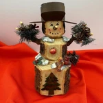 Rustic Wooden Snowman Music Box Walking Winter Wonderland By Roman, Inc.. Fixed Price $12.95.