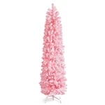 Artificial Pencil 7.5 Ft Pink Christmas Tree 641/1075 Branch Tips, Sturdy Stand. Fixed Price $28.99.