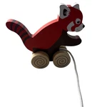 Wooden Red Panda Pull Toy Toddler Walking Nursery Decor Black Retro. Fixed Price $14.00.