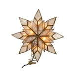 Kurt Adler 10-LIGHT Incandescent Capiz Star Tree Topper, 8-POINT, Gold, 9.25". Fixed Price $32.22.