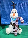 5' Gemmy Airblown Inflatable Christmas Sitting Frozen's Olaf W/ Candy Cane. Fixed Price $42.95.