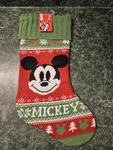 Nwt 19" Disney Mickey Mouse Christmas Stocking Red Green White Sweater Knit. Fixed Price $15.00.