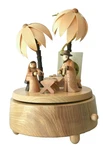 Erzgebirgische Germany Nativity Christmas Revolving Reuge Silent Night Music Box. Fixed Price $42.50.