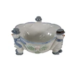 Snowman Holiday Candy Bowl Dish Porcelain Wcl Mistletoe Christmas Seasonal Decor. Fixed Price $23.95.