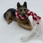 Sandicast Resin German Shepherd Christmas Ornament Red White Scarf. Fixed Price $11.95.