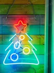 14"X10" Christmas Tree Acrylic Neon Sign Light Lamp Glass Wall Room Display Bar. Fixed Price $75.98.