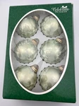 Celebrate The Season Ornaments 6 Glass Frosted Green Christmas Decorations. Fixed Price $18.99.