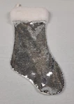 Northlight 19" White And Silver Sequin Christmas Stocking W/ Faux Fur Cuf. Fixed Price $6.95.
