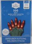 Holiday Time 100-COUNT Red Led Mini Christmas Lights, With Green Wire, 21 Feet. Fixed Price $19.99.
