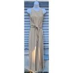 Vintage Heidi Kirkland Chic Beige Cream Wide Leg Jumpsuit Quiet Luxury Sz 10. Fixed Price $24.99.