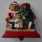 Potpourri Stocking Hangers Bear Family Cast Iron 1995. Fixed Price $32.24.