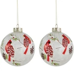 Northlight 2 Clear And Red Cardinal Birds Christmas Glass Ball Ornaments 4". Fixed Price $34.01.