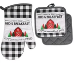 Christmas House "north Pole Bed & Breakfast" 2 Set Potholders Oven Mitt- Check. Fixed Price $6.00.
