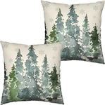 Watercolor Pine Tree Pillow Covers 18X18 Winter Rustic Nature Forest Decorative. Fixed Price $22.39.