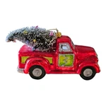 Red Truck Glass Christmas Ornament 5" X 1/2" Gold Tone String Tree. Fixed Price $10.38.