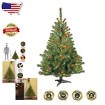 4FT Green Spruce Christmas Tree - Prelit Multicolor Lights, Metal Stand Included. Fixed Price $213.18.
