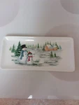 Maxcera Winter Collection 10 1/2" Tray, Colorful Snowmen, Scene. Fixed Price $11.25.