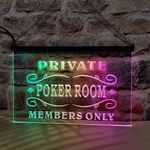 Private Poker Room Members Led Neon Light Sign Colorful Flowing Effect Style. Fixed Price $28.99.