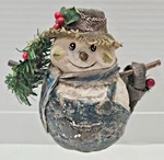 Midwest Of Cannon Falls Rustic Snowman Figurine Wreath Stick Burlap Hat 5". Fixed Price $11.00.