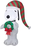 Gemmy Christmas Airblown Inflatable Snoopy With Wreath, 3.5 Ft Tall,. Fixed Price $47.99.